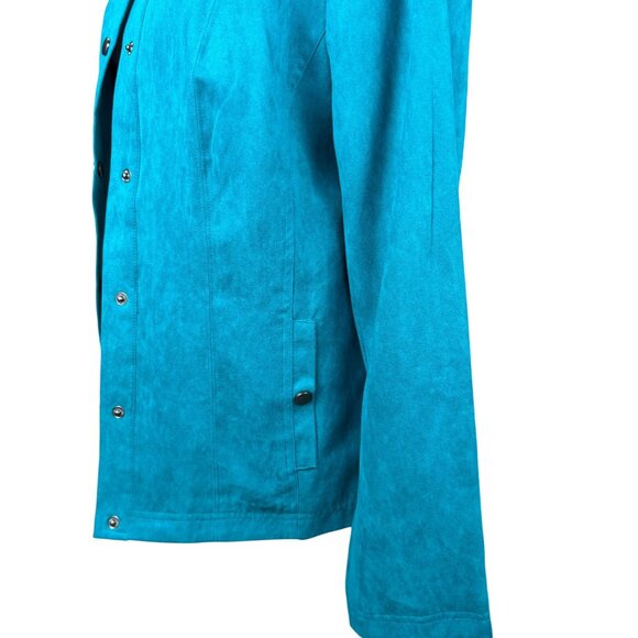 NEW Studio Works Button Up Blazer Jacket Womens 10 Blue Pockets Lined Collared - Picture 7 of 11